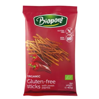 Bio biopont gluténmentes sóspálcika paprikás 45g