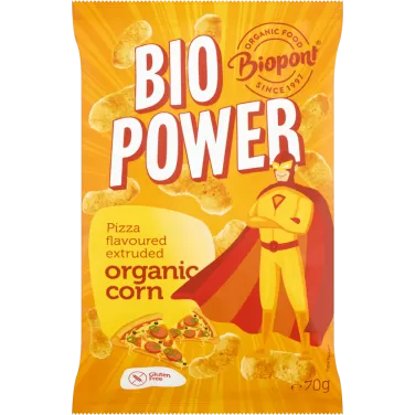Biopont bio power extrudált kukorica pizza ízesítéssel 55 g