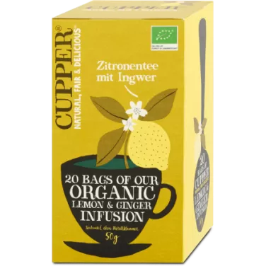 bio lemon&ginger citrom-gyömbér gyümölcstea 20db 50 g