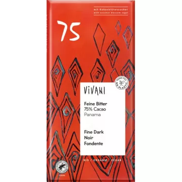 Bio étcsokoládé kókuszcukorral 75% kakaótartalom 100 g